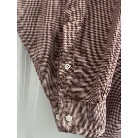 Brooks Brothers Shirt Mens Size XL Button Up Long Sleeve Red Knit Woven Cotton - Picture 2 of 12